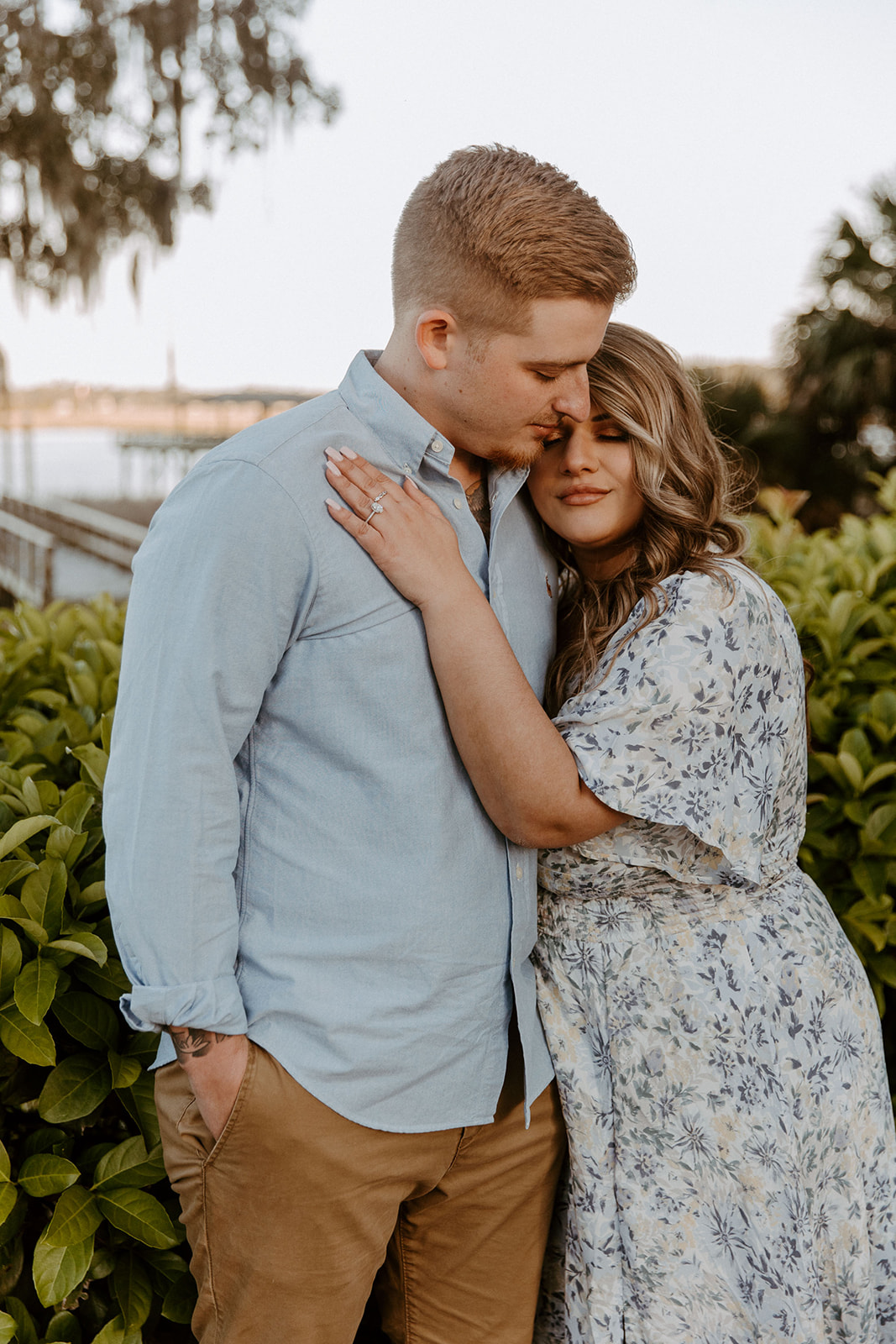 couple has a dreamy surprise proposal engagement session in the Isle of Hope in 