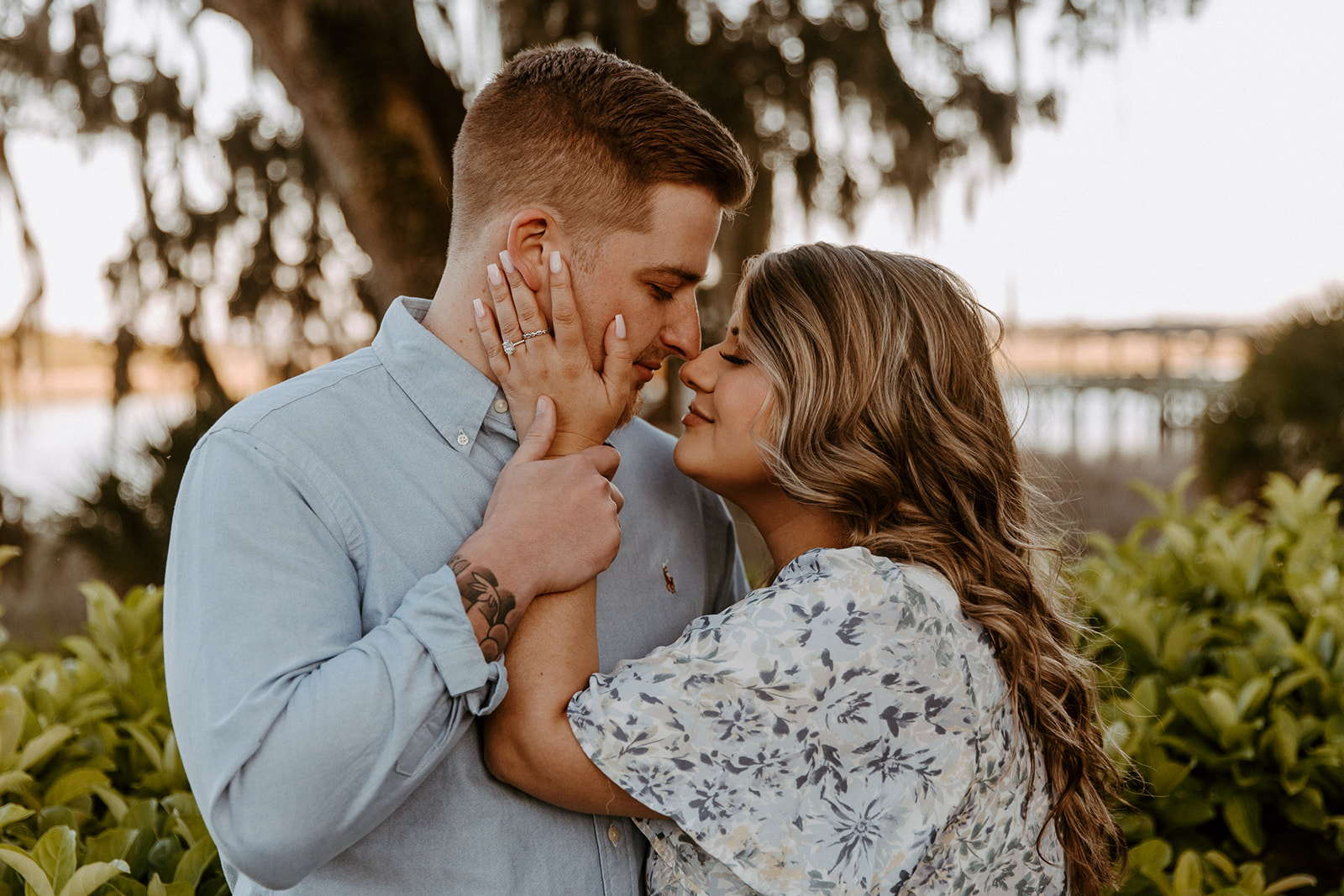 couple has a dreamy surprise proposal engagement session in the Isle of Hope 