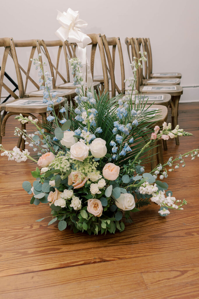 colorful flowers at the ceremony location