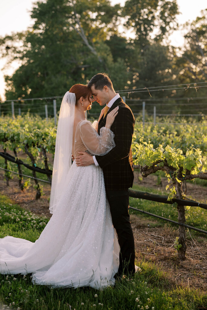 cute couple hugging during their bridal session after their ceremony