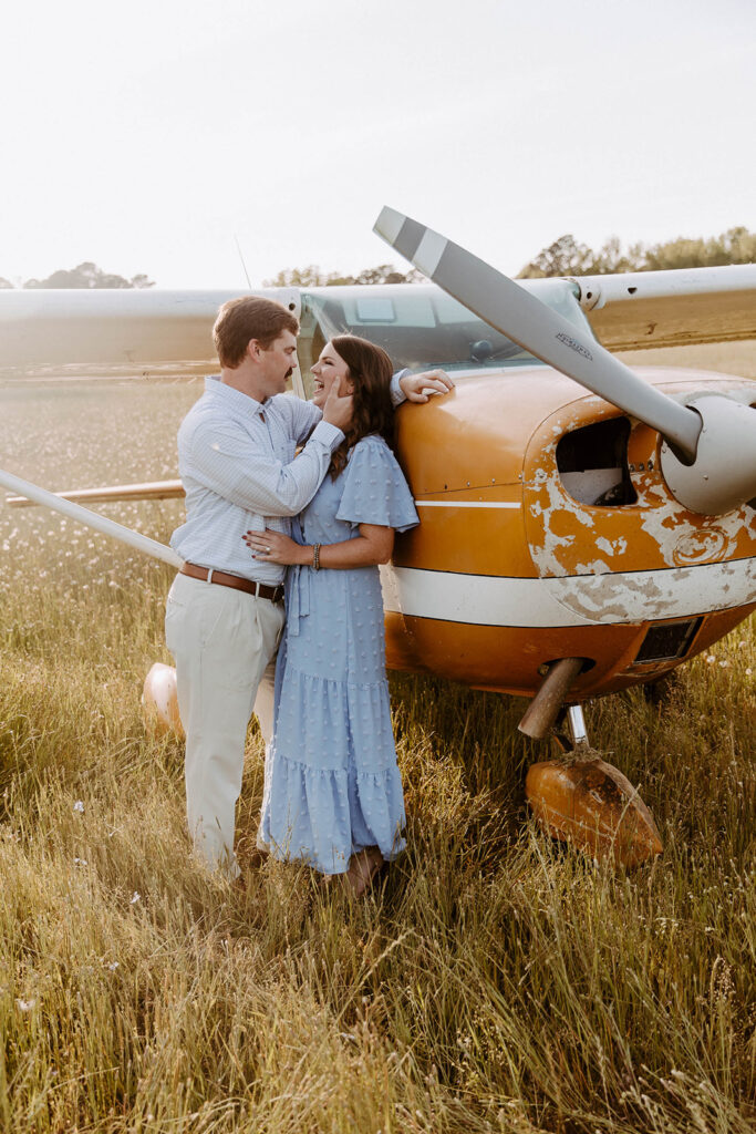 cute picture of the couple looking and smiling at each other