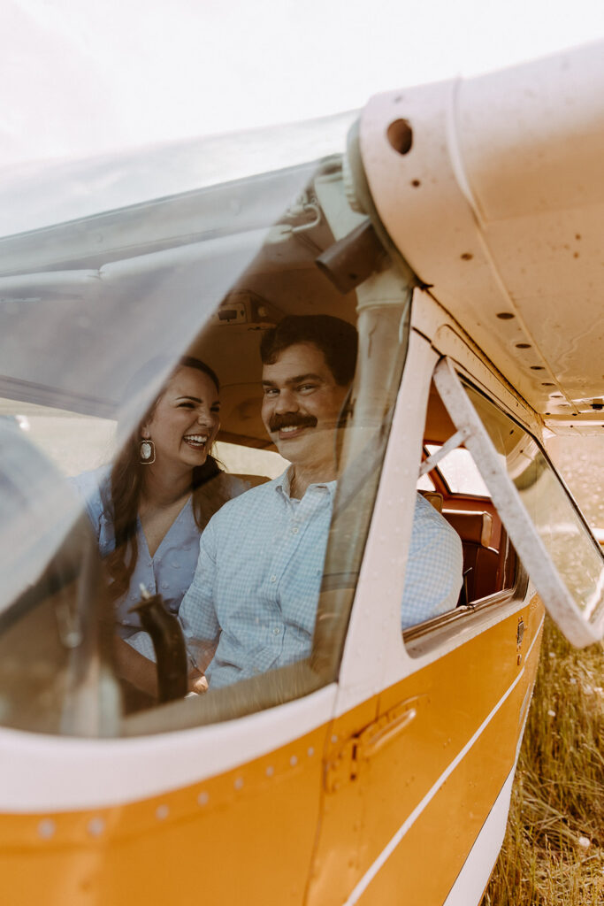 golden hour couple portraits in the family plane 
