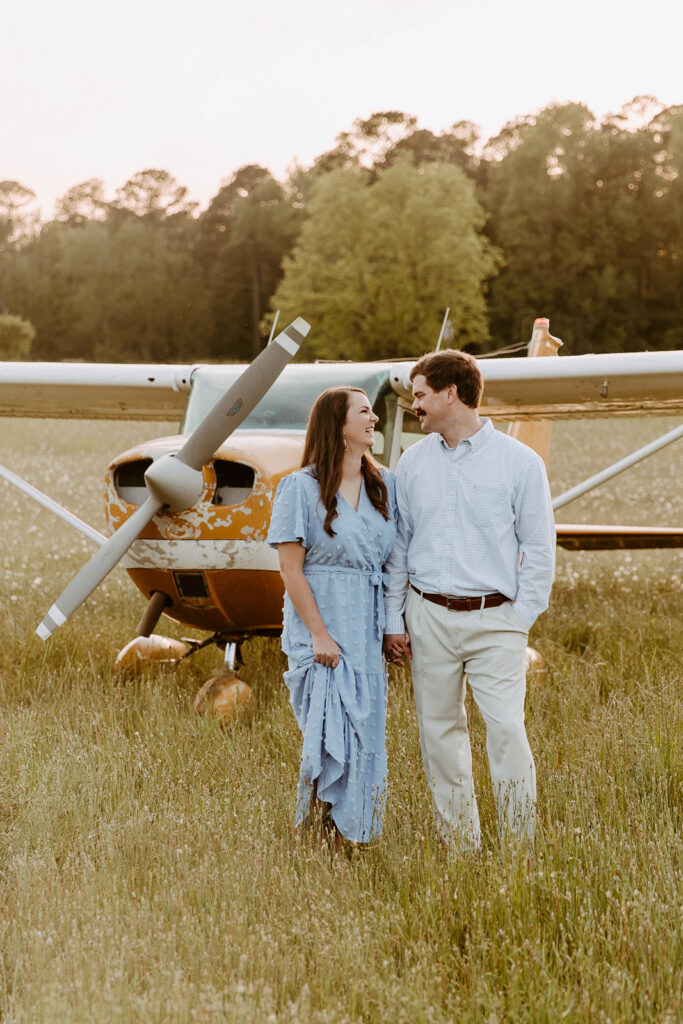 couple laughing with each other during their session