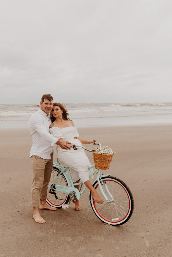 cute couple posing for the camera during their session
