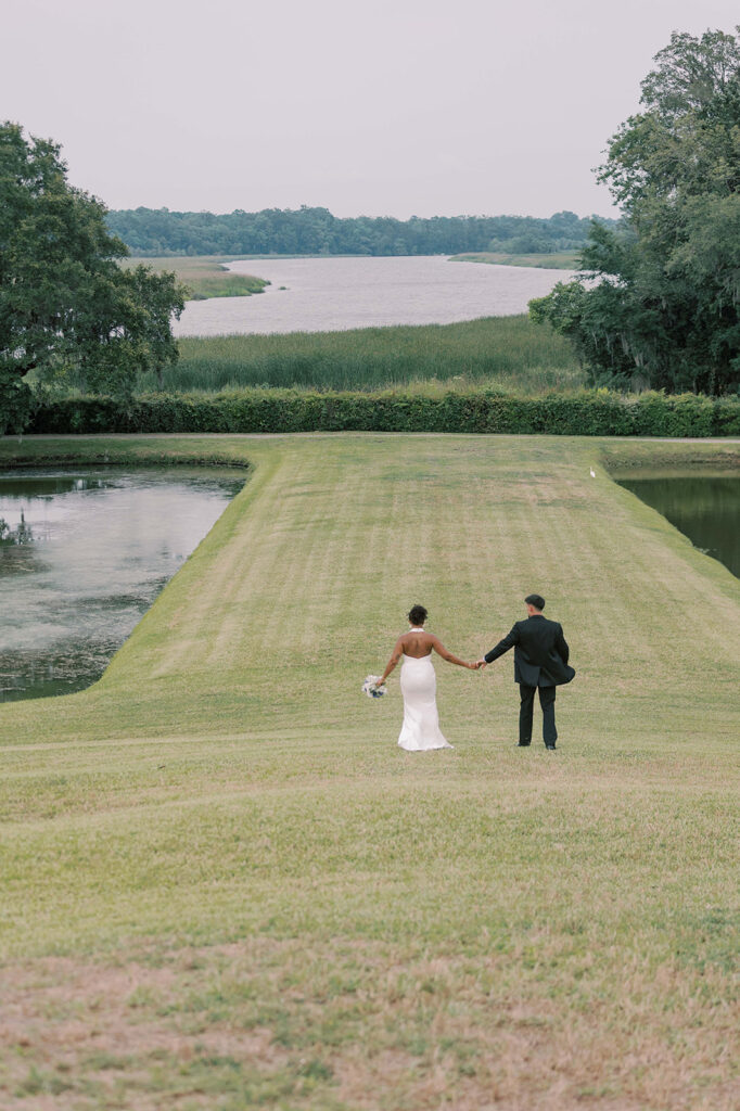 couple dancing during their golden hour bridal portrait 