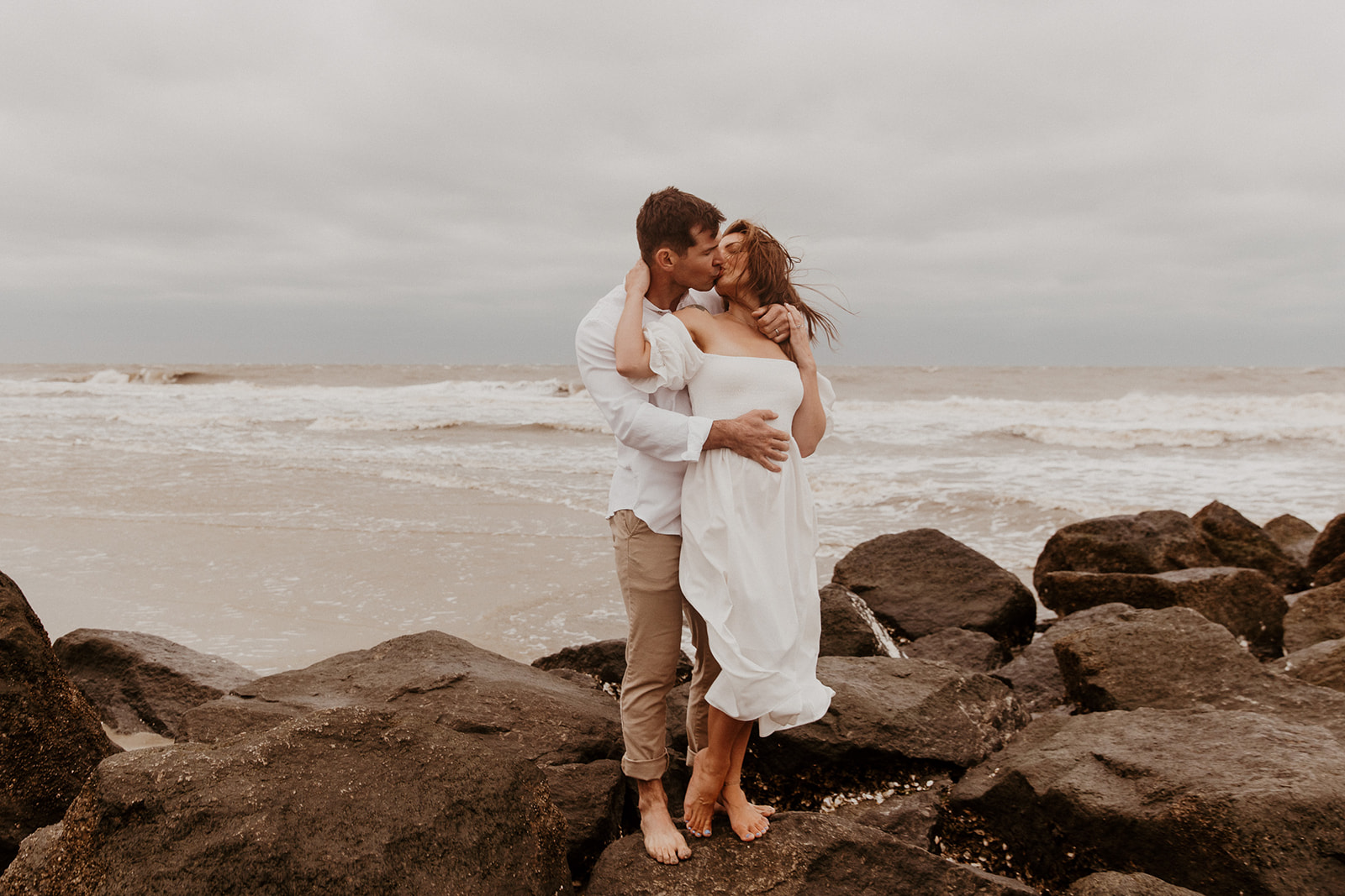 cute couple kissing during their photo session in georgia