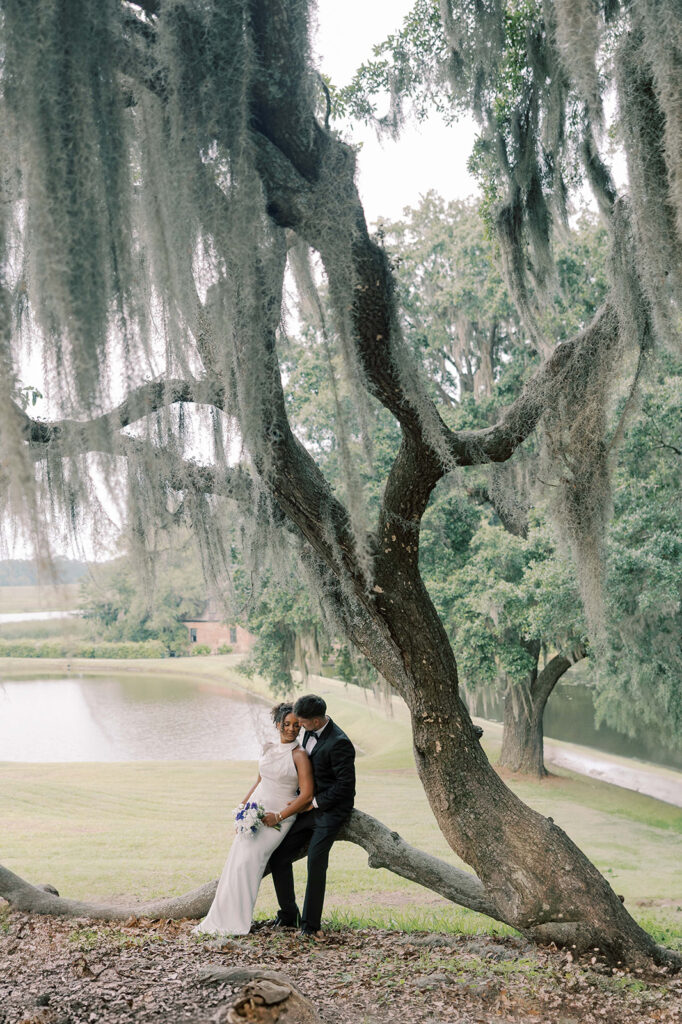 picture of the groom kissing the bride on the groom