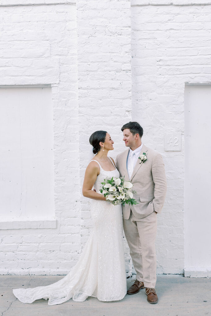 cute picture of the bride and groom at their dream session