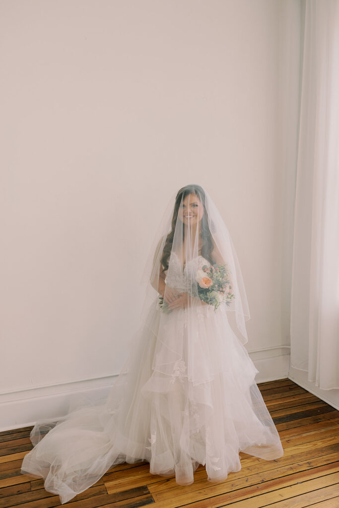 bride at her dream wedding venue 