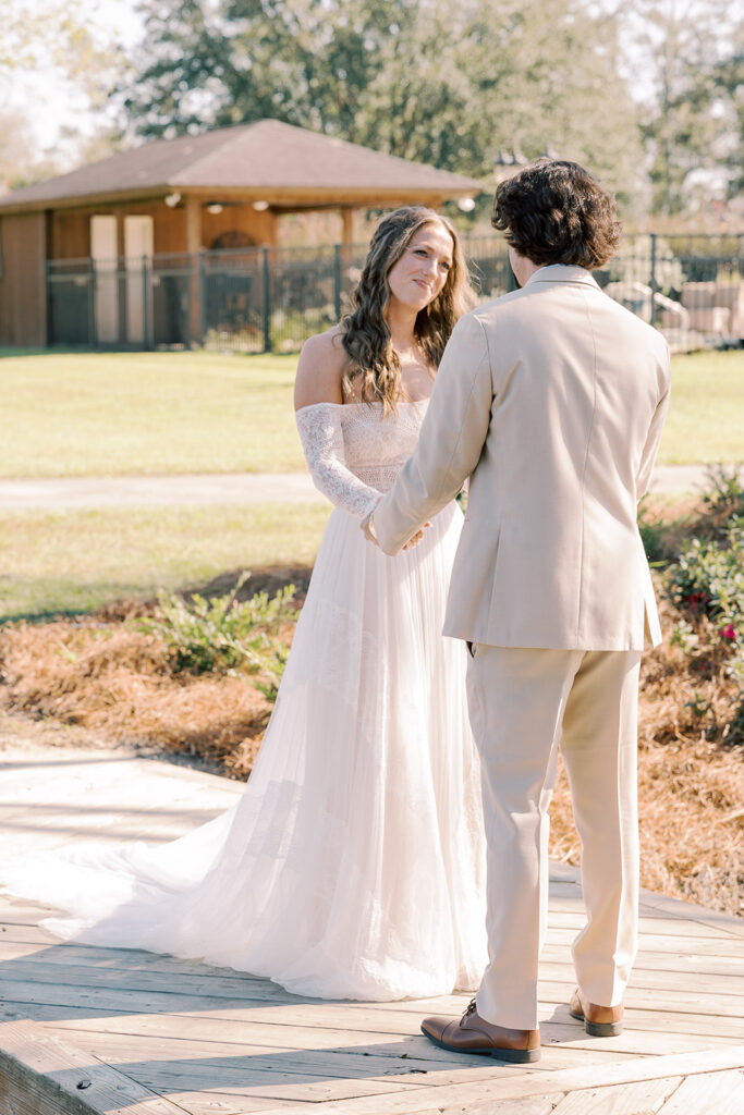 Cute couple smiling at each other