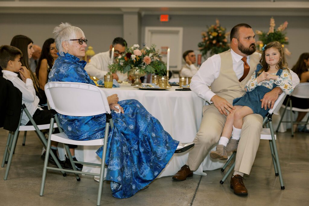 Wedding guests at the reception party