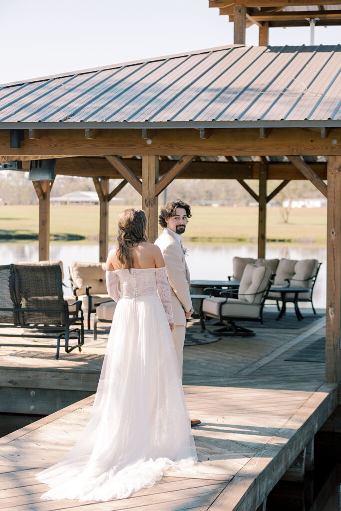 Groom emotional at his first look with the bride