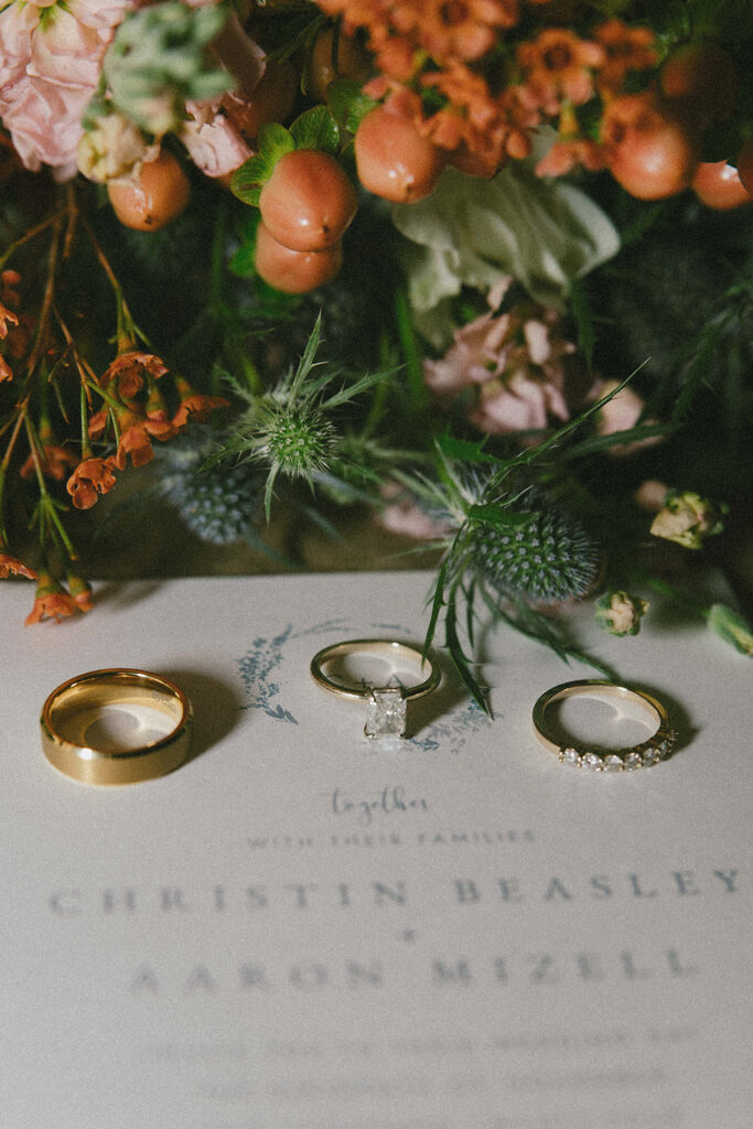 beautiful closeup shot of the wedding rings 