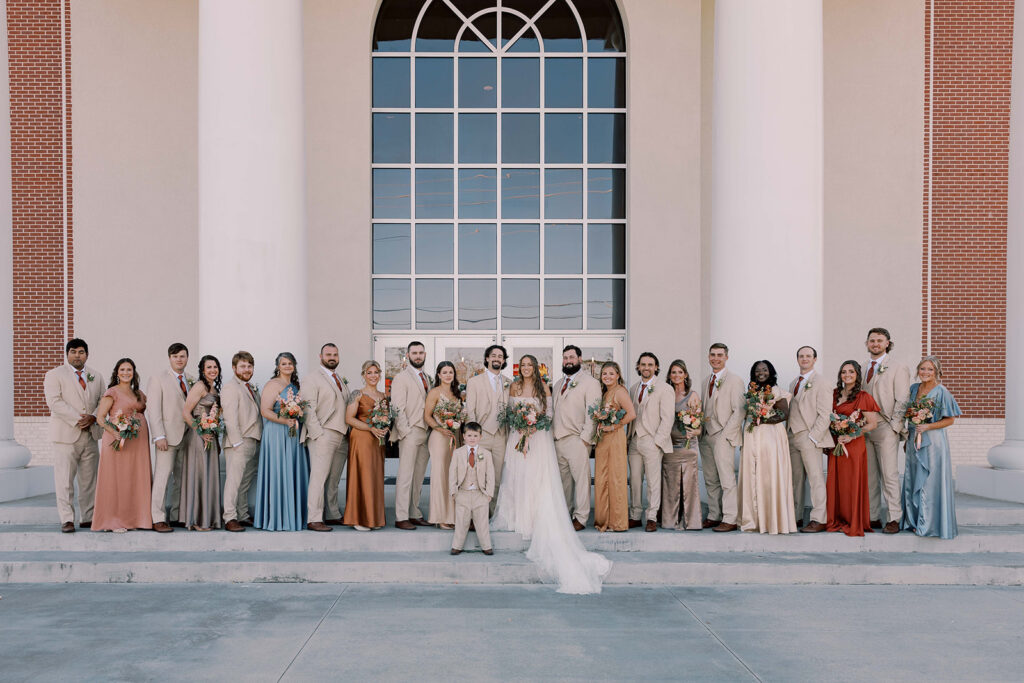 Picture of the bride and groom and their friends