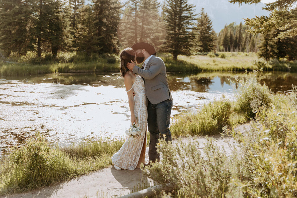 picture of the bride and groom at their bridal portraits 