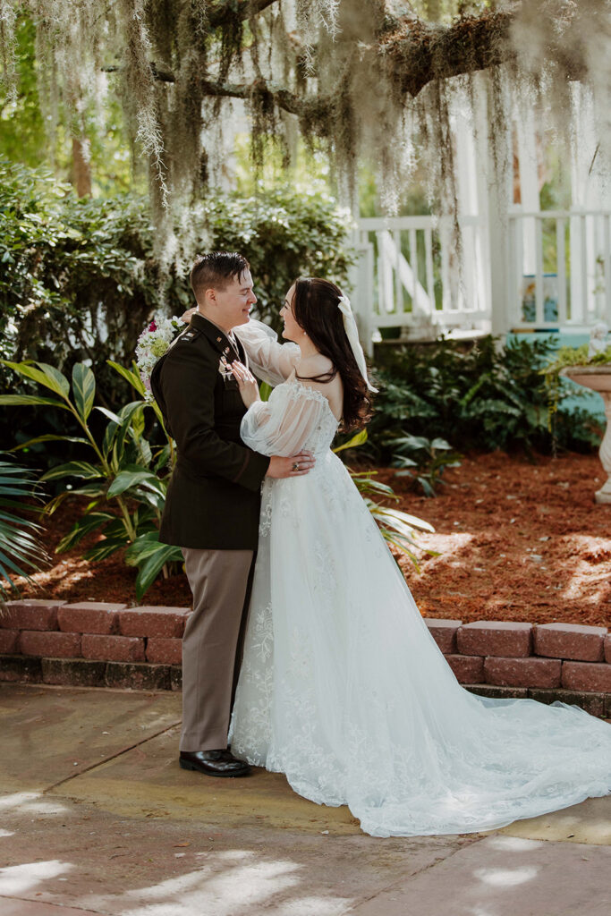 cute picture of the bride and groom at their dream photoshoot