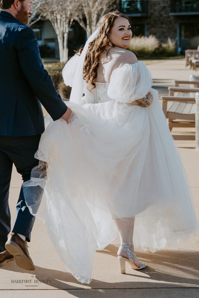 couple heading to their wedding ceremony