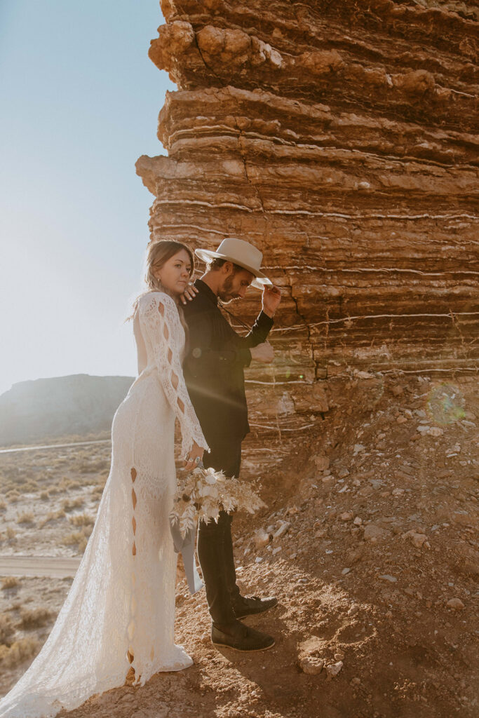 adventurous couple session during golden hour