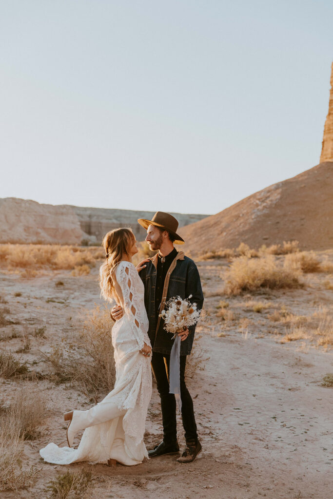 couple laughing with each other during their photoshoot