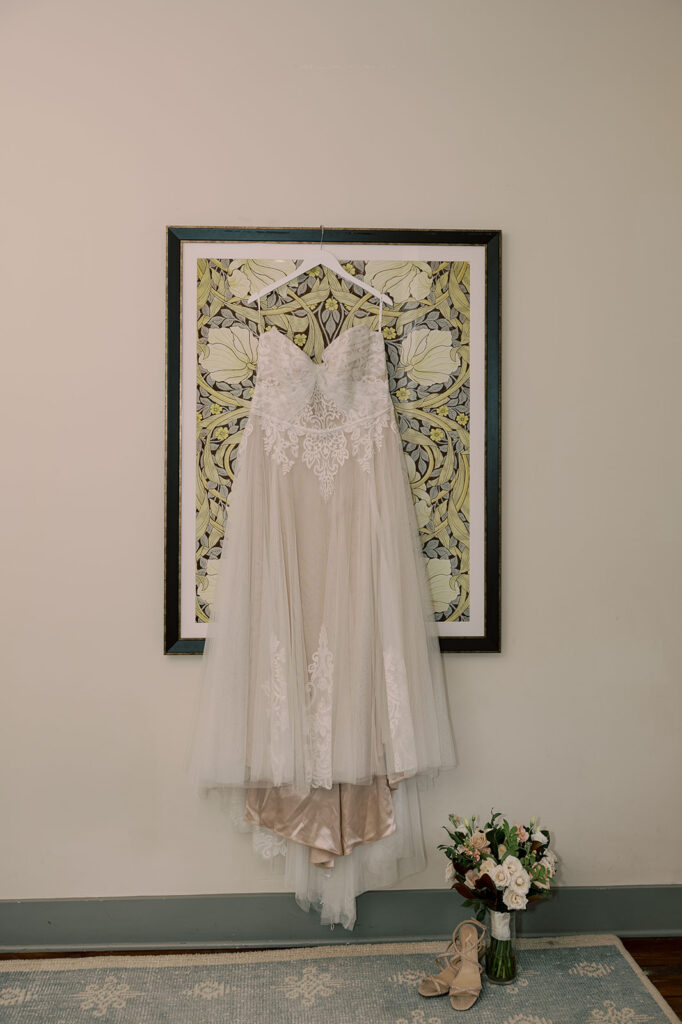 cute closeup shot of the wedding dress