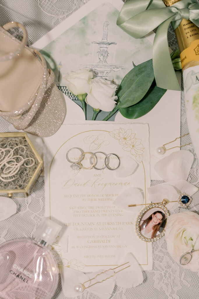closeup shot of the perfume the bride used on her wedding day
