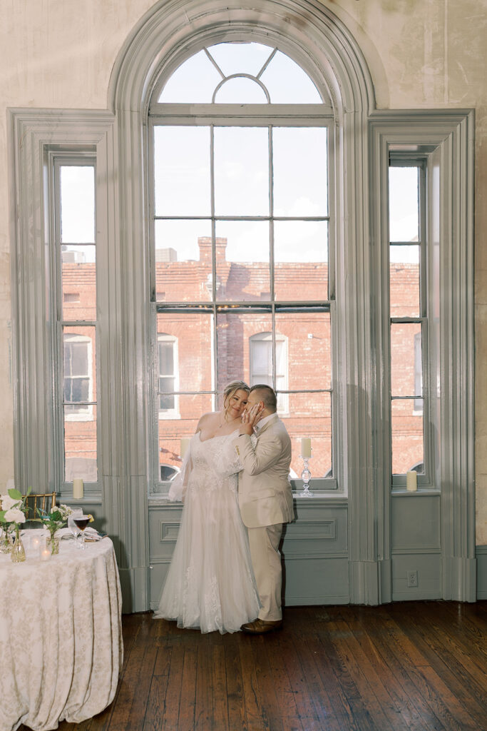 Picture of the newlyweds at their reception party