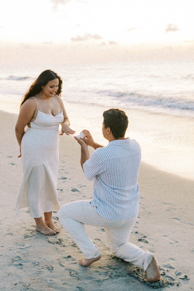 whimsical and romantic beach proposal