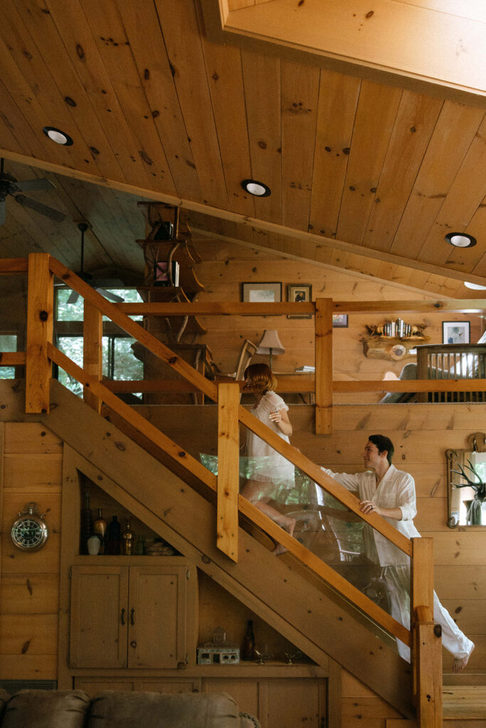 cute couple before getting ready for their elopement ceremony
