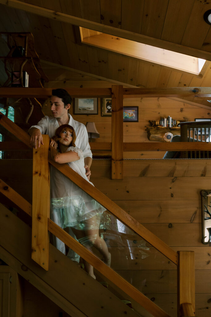 cute couple before getting ready for their elopement ceremony