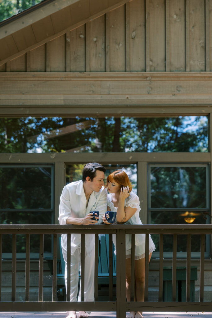 cute picture of the bride and groom kissing 