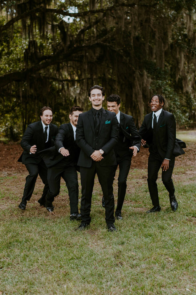fun portraits of the soon to be husband and his friends