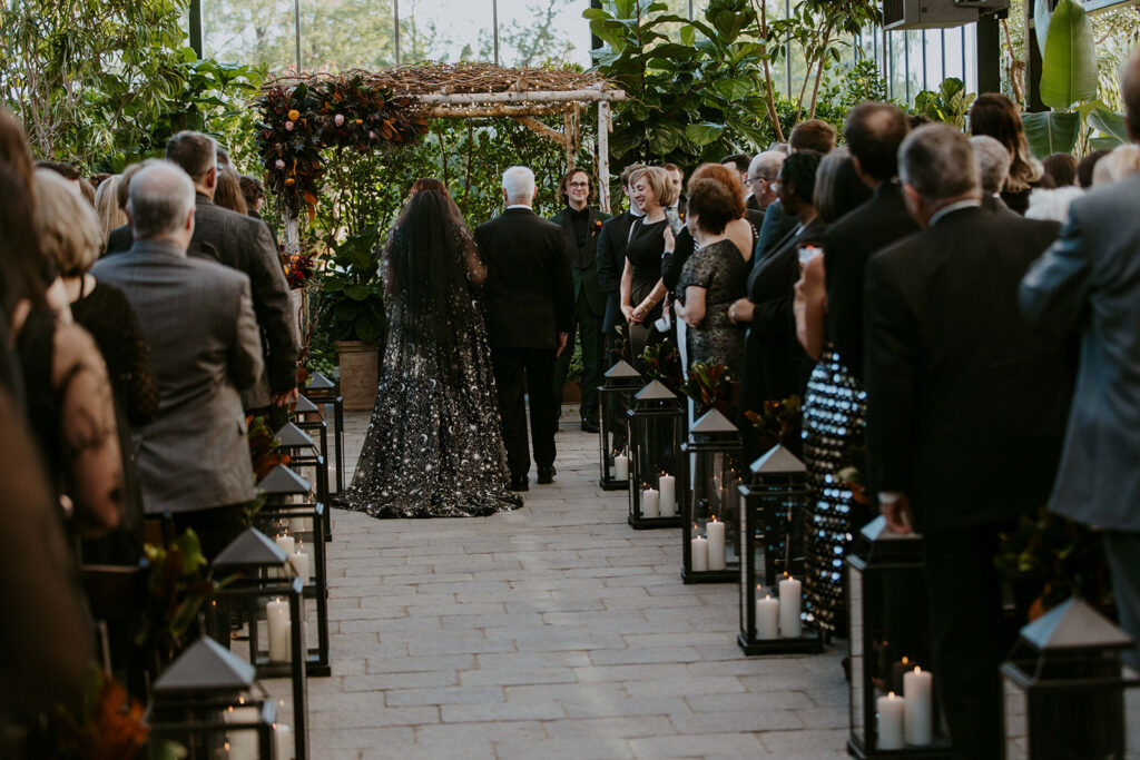 cute picture of the bride walking down the aisle