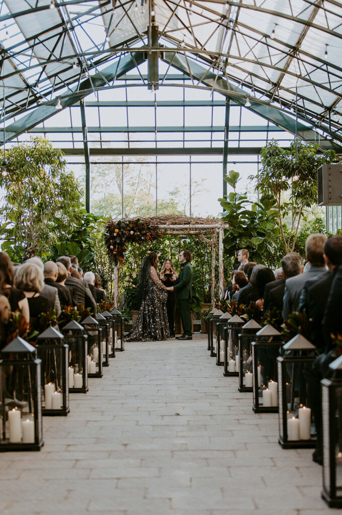 bride and groom at their dream moody ceremony