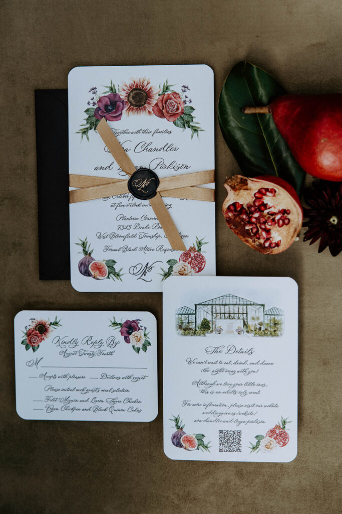 colorful and vibrant wedding invites
