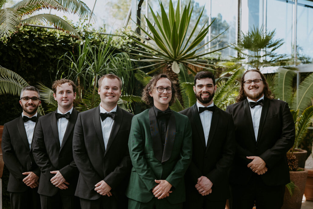 Picture of the groom and his friends before the ceremony