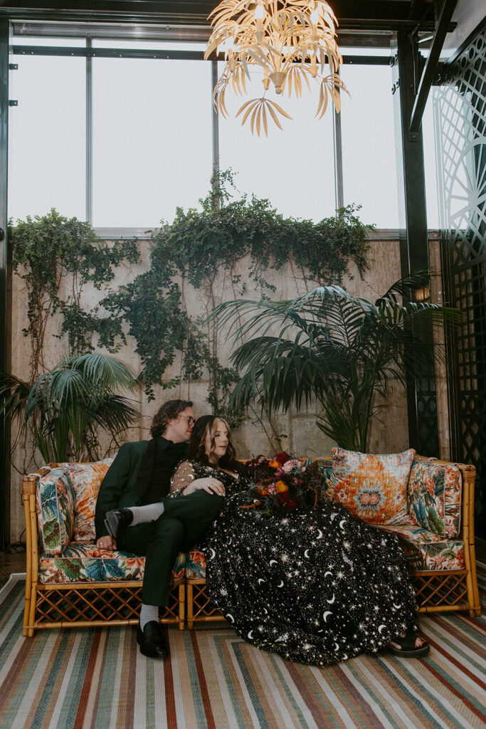 Cute couple at their dream wedding