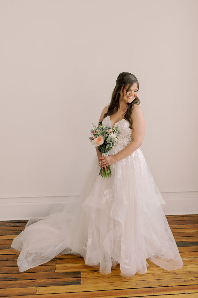 stunning picture of the bride before her ceremony