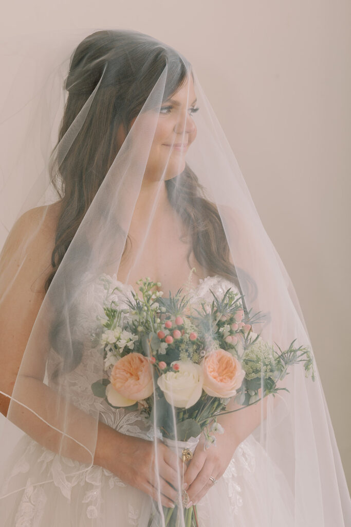 cute picture of the bride at her dream wedding