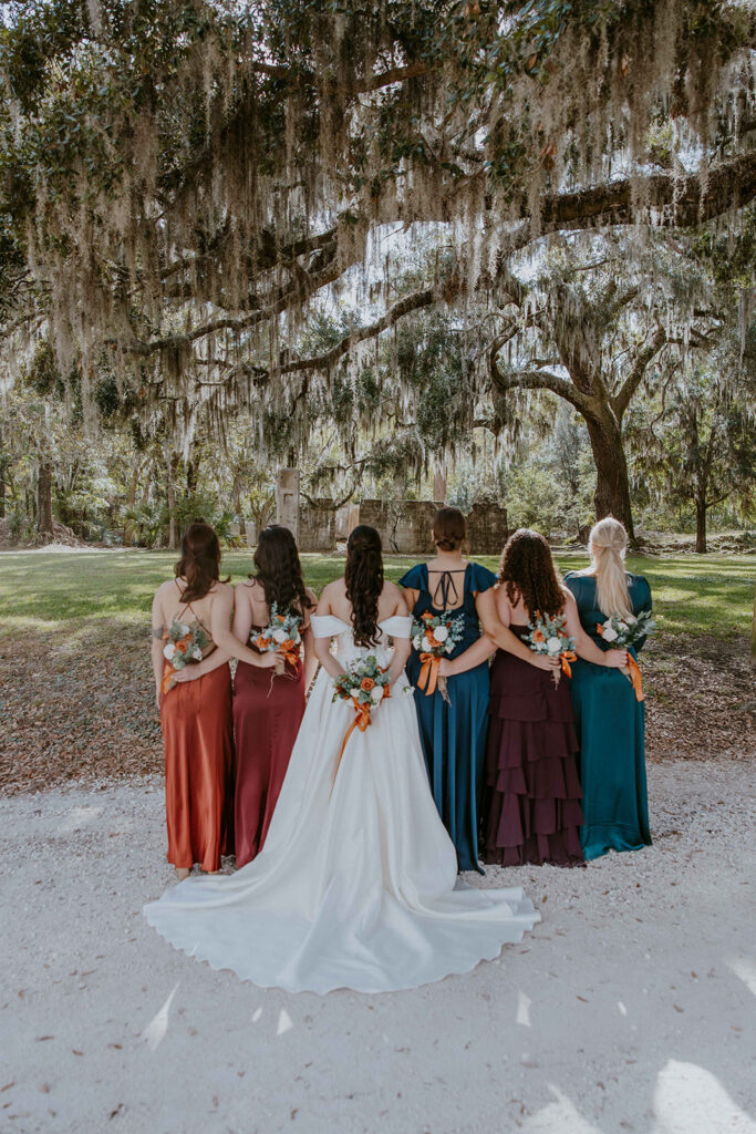 beautiful picture of the bride and her friends after the ceremony