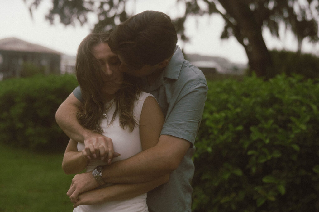 Chloe & Parker’s Romantic Isle of Hope Engagement Session in the Rain