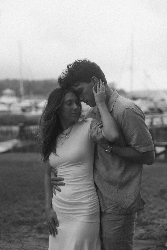 Chloe & Parker’s Romantic Isle of Hope Engagement Session in the Rain