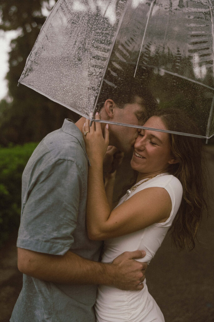 Chloe & Parker’s Romantic Isle of Hope Engagement Session in the Rain