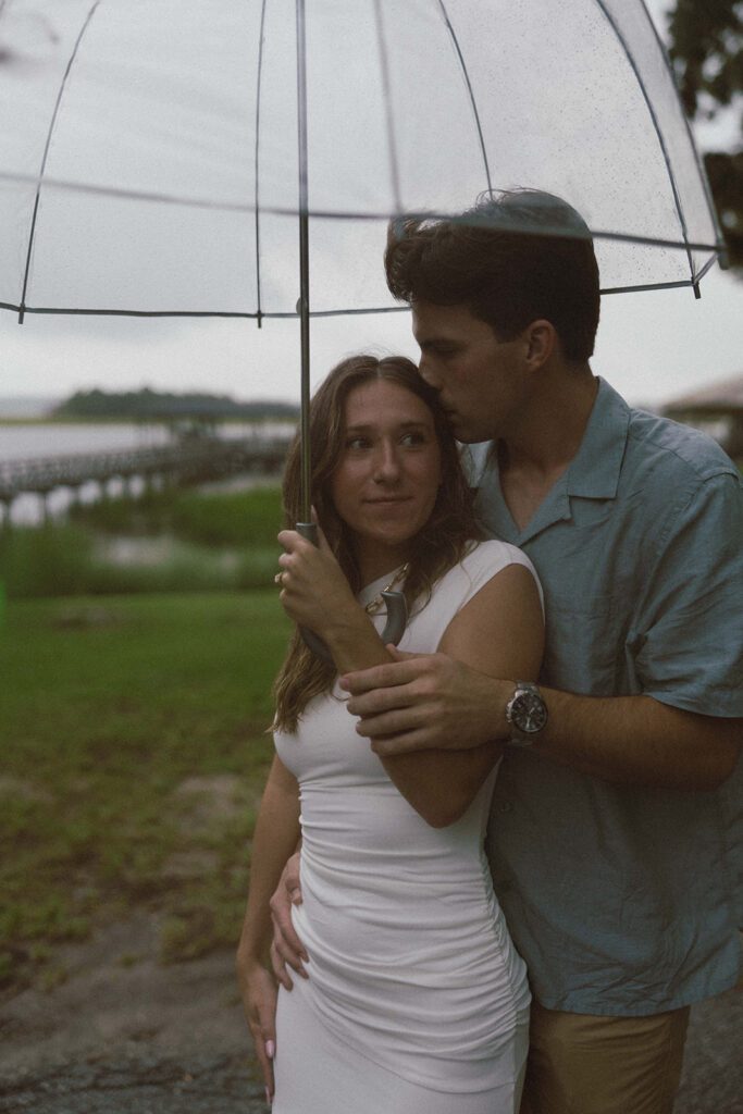 cute picture of the newly engaged couple at their photoshoot