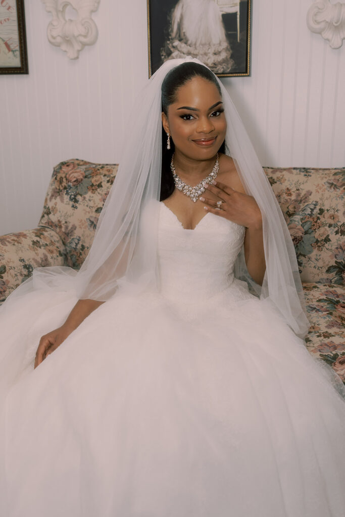 cute picture of the bride before heading to her ceremony