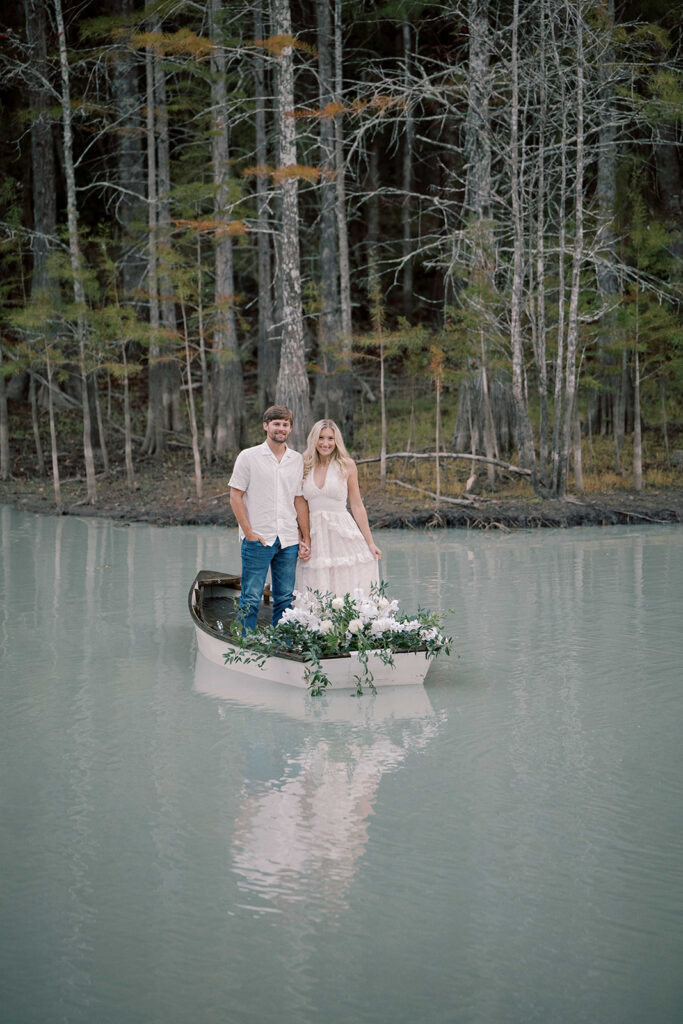 couple smiling at the camera during their session