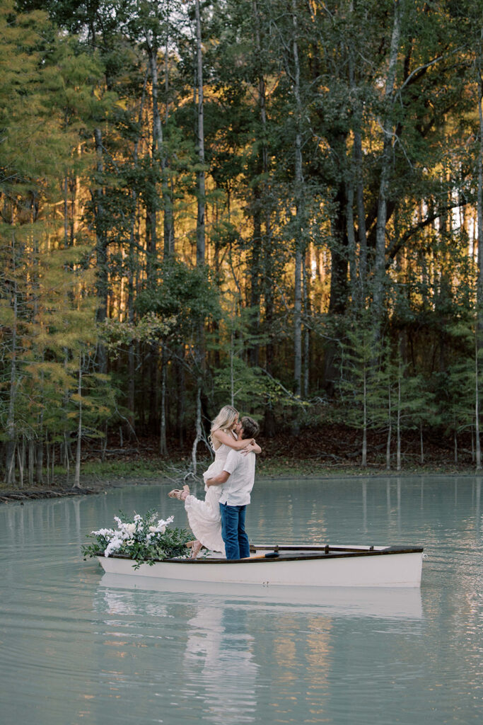 Mallory & Sam's Whimsical Chande Pines Engagement Session at Sunrise