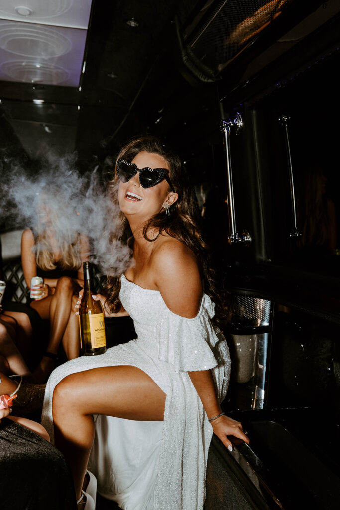 cute picture of the bride at her dream bachelorette party