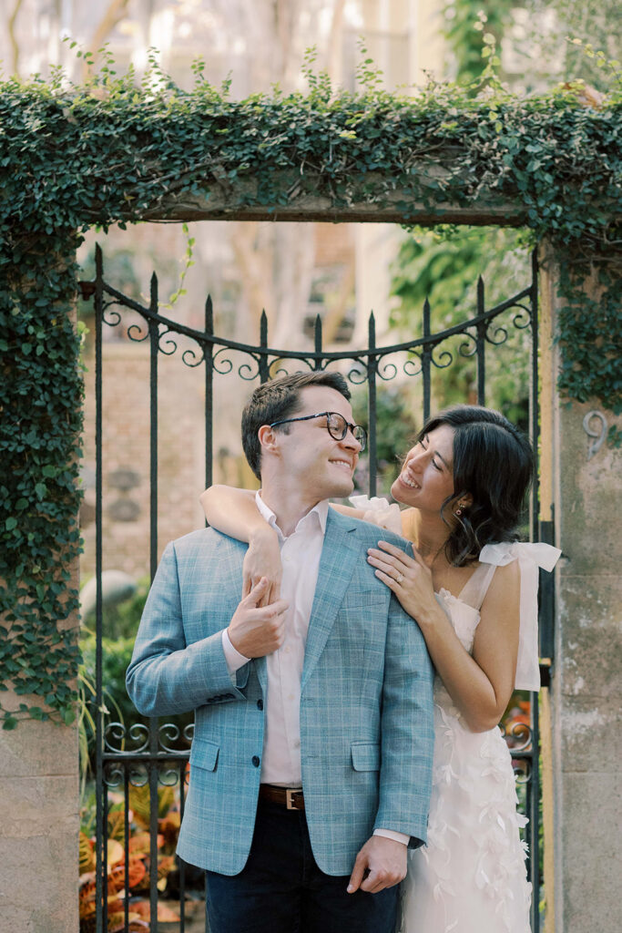 Romantic Downtown Savannah Engagement Photos with Golden Hour Glow