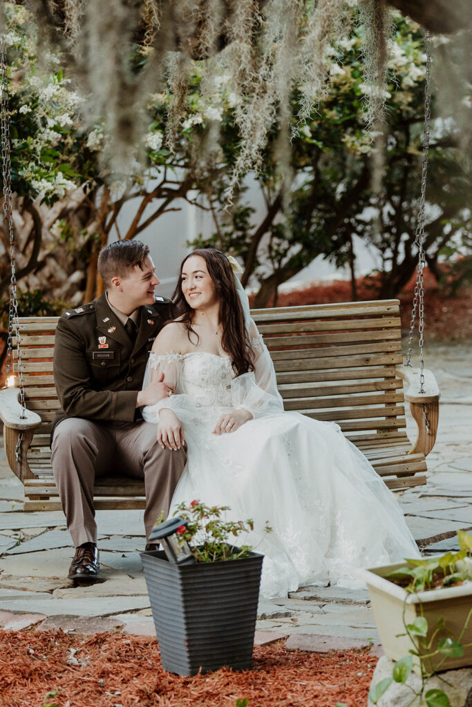Newly married couple at their dream bridal photos