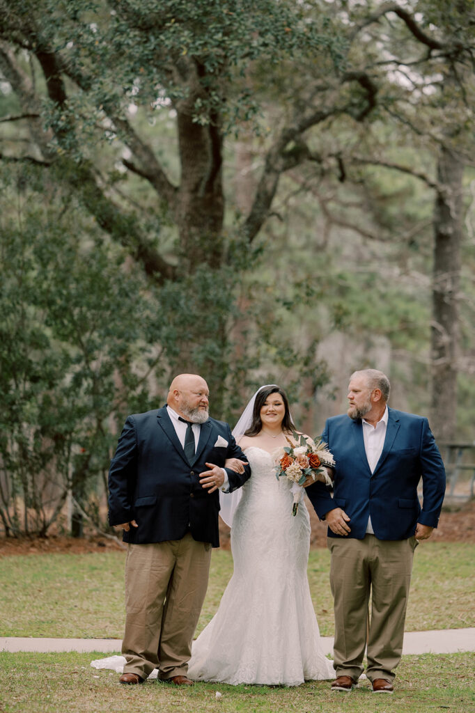 cute picture of the bride walking down the aisle